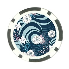 Flowers Pattern Floral Ocean Abstract Digital Art Poker Chip Card Guard (10 pack)