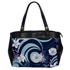 Flowers Pattern Floral Ocean Abstract Digital Art Oversize Office Handbag by Wegoenart