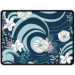 Flowers Pattern Floral Ocean Abstract Digital Art Fleece Blanket (Large)