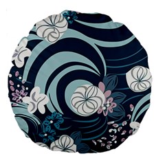 Flowers Pattern Floral Ocean Abstract Digital Art Large 18  Premium Round Cushions