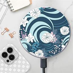 Flowers Pattern Floral Ocean Abstract Digital Art Wireless Fast Charger(white) by Wegoenart