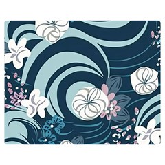 Flowers Pattern Floral Ocean Abstract Digital Art Premium Plush Fleece Blanket (medium) by Wegoenart