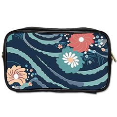 Waves Flowers Pattern Water Floral Minimalist Toiletries Bag (two Sides) by Wegoenart