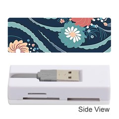 Waves Flowers Pattern Water Floral Minimalist Memory Card Reader (stick) by Wegoenart