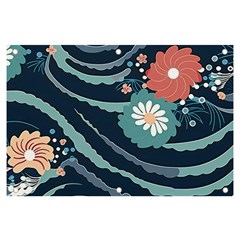 Waves Flowers Pattern Water Floral Minimalist Banner And Sign 6  X 4  by Wegoenart