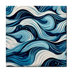 Pattern Ocean Waves Arctic Ocean Blue Nature Sea Tile Coaster by Wegoenart