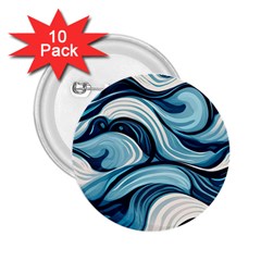 Pattern Ocean Waves Arctic Ocean Blue Nature Sea 2 25  Buttons (10 Pack)  by Wegoenart