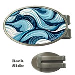 Pattern Ocean Waves Arctic Ocean Blue Nature Sea Money Clips (Oval)  Front