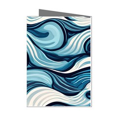 Pattern Ocean Waves Arctic Ocean Blue Nature Sea Mini Greeting Cards (pkg Of 8) by Wegoenart