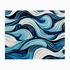 Pattern Ocean Waves Arctic Ocean Blue Nature Sea Small Glasses Cloth by Wegoenart