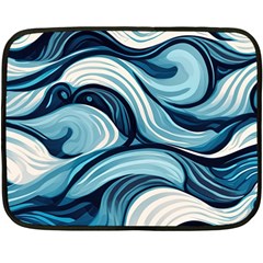 Pattern Ocean Waves Arctic Ocean Blue Nature Sea Two Sides Fleece Blanket (mini) by Wegoenart