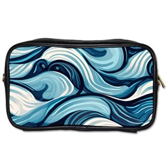 Pattern Ocean Waves Arctic Ocean Blue Nature Sea Toiletries Bag (one Side) by Wegoenart