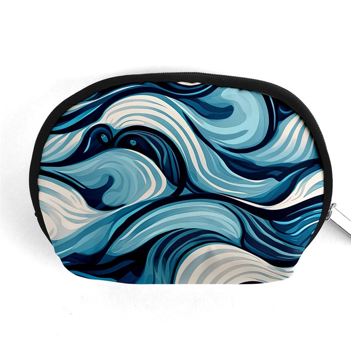 Pattern Ocean Waves Arctic Ocean Blue Nature Sea Accessory Pouch (Medium)