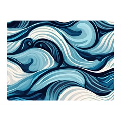 Pattern Ocean Waves Arctic Ocean Blue Nature Sea Two Sides Premium Plush Fleece Blanket (mini) by Wegoenart