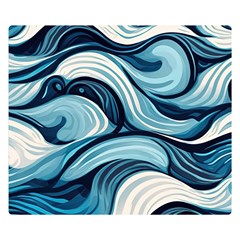 Pattern Ocean Waves Arctic Ocean Blue Nature Sea Two Sides Premium Plush Fleece Blanket (small) by Wegoenart