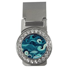 Waves Ocean Sea Abstract Whimsical Abstract Art Money Clips (cz)  by Wegoenart