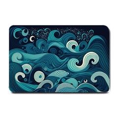 Waves Ocean Sea Abstract Whimsical Abstract Art Small Doormat by Wegoenart