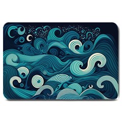 Waves Ocean Sea Abstract Whimsical Abstract Art Large Doormat by Wegoenart