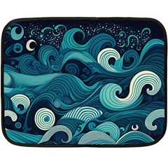 Waves Ocean Sea Abstract Whimsical Abstract Art Two Sides Fleece Blanket (mini) by Wegoenart