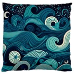 Waves Ocean Sea Abstract Whimsical Abstract Art Large Cushion Case (Two Sides) Front