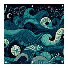 Waves Ocean Sea Abstract Whimsical Abstract Art Banner And Sign 3  X 3  by Wegoenart