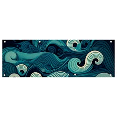 Waves Ocean Sea Abstract Whimsical Abstract Art Banner And Sign 9  X 3  by Wegoenart