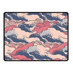 Waves Ocean Sea Water Pattern Rough Seas Two Sides Fleece Blanket (small) by Wegoenart