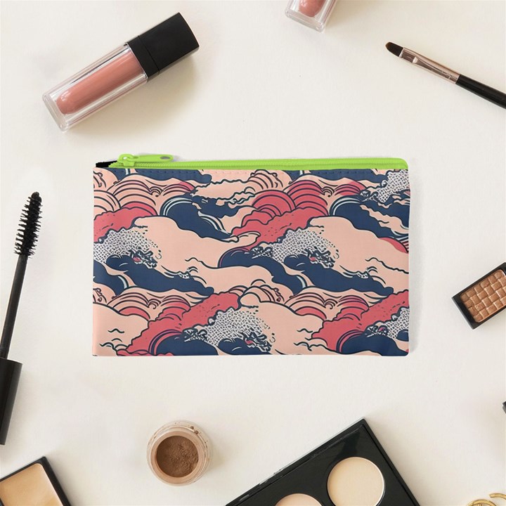 Waves Ocean Sea Water Pattern Rough Seas Cosmetic Bag (XS)