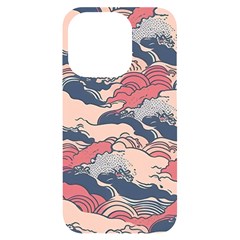 Waves Ocean Sea Water Pattern Rough Seas Iphone 14 Pro Black Uv Print Case by Wegoenart