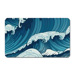 Waves Ocean Sea Pattern Water Tsunami Rough Seas Magnet (rectangular) by Wegoenart