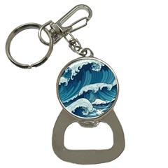 Waves Ocean Sea Pattern Water Tsunami Rough Seas Bottle Opener Key Chain by Wegoenart