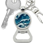 Waves Ocean Sea Pattern Water Tsunami Rough Seas Bottle Opener Key Chain Front