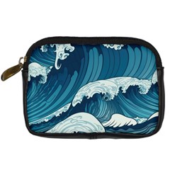 Waves Ocean Sea Pattern Water Tsunami Rough Seas Digital Camera Leather Case by Wegoenart