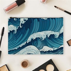 Waves Ocean Sea Pattern Water Tsunami Rough Seas Cosmetic Bag (large) by Wegoenart