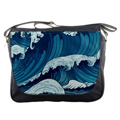 Waves Ocean Sea Pattern Water Tsunami Rough Seas Messenger Bag by Wegoenart