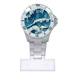 Waves Ocean Sea Pattern Water Tsunami Rough Seas Plastic Nurses Watch by Wegoenart