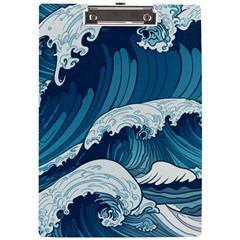 Waves Ocean Sea Pattern Water Tsunami Rough Seas A4 Acrylic Clipboard by Wegoenart