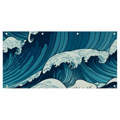 Waves Ocean Sea Pattern Water Tsunami Rough Seas Banner And Sign 8  X 4  by Wegoenart