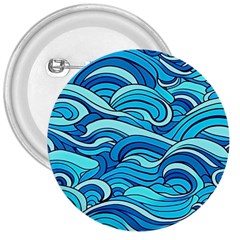 Pattern Ocean Waves Blue Nature Sea Abstract 3  Buttons by Wegoenart