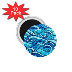 Pattern Ocean Waves Blue Nature Sea Abstract 1 75  Magnets (10 Pack)  by Wegoenart