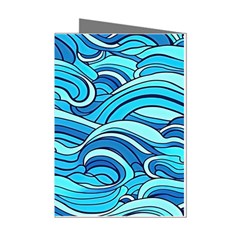 Pattern Ocean Waves Blue Nature Sea Abstract Mini Greeting Cards (pkg Of 8) by Wegoenart