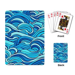 Pattern Ocean Waves Blue Nature Sea Abstract Playing Cards Single Design (rectangle) by Wegoenart