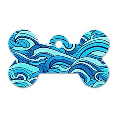 Pattern Ocean Waves Blue Nature Sea Abstract Dog Tag Bone (one Side) by Wegoenart