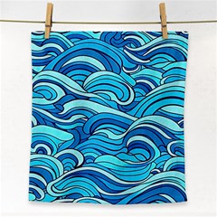 Pattern Ocean Waves Blue Nature Sea Abstract Face Towel by Wegoenart