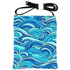 Pattern Ocean Waves Blue Nature Sea Abstract Shoulder Sling Bag by Wegoenart