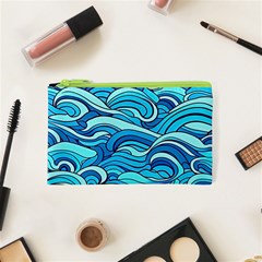 Pattern Ocean Waves Blue Nature Sea Abstract Cosmetic Bag (xs) by Wegoenart