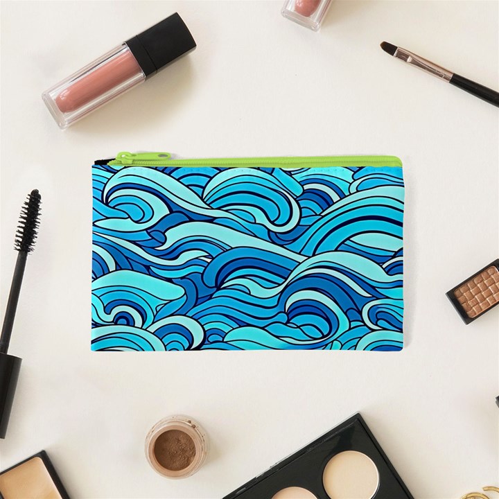 Pattern Ocean Waves Blue Nature Sea Abstract Cosmetic Bag (XS)