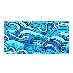 Pattern Ocean Waves Blue Nature Sea Abstract Satin Wrap 35  X 70  by Wegoenart