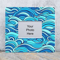 Pattern Ocean Waves Blue Nature Sea Abstract White Wall Photo Frame 5  X 7  by Wegoenart