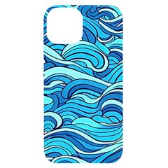 Pattern Ocean Waves Blue Nature Sea Abstract Iphone 14 Black Uv Print Case by Wegoenart